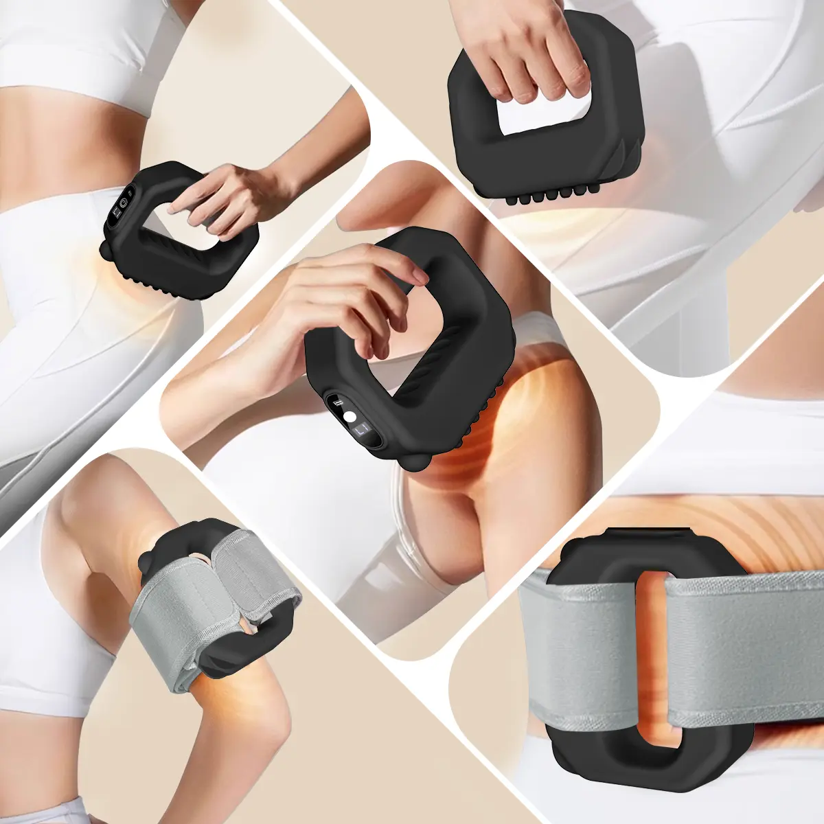 ADDWIN 2026 New Fascia Ring R10 Mini Muscle Recovery Fascia Device Upgraded Adjustable Strap Fits up to 55In Waist, Cordless Rechargeable, Designed for Waist & Back Muscle Recovery Portable Massager Parents Gift Summervibes
