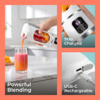 Unleash Your Inner Chef with the Ultimate Portable 15.22 Oz USB Rechargeable Blender - Perfect for Smoothies & Juices with LED Display!