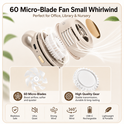 Portable Waist Clip USB Fan Mini Quiet Buckle Clamp Cooling Fan for Outdoor Work Hiking Travel Home Personal Cooling Use Set Kit