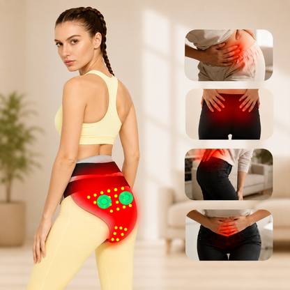 Red Light Heating Women's Underwear with Abdominal Massager Relieves Abdominal Pain Cold Uterus Menstrual Cramps Warm