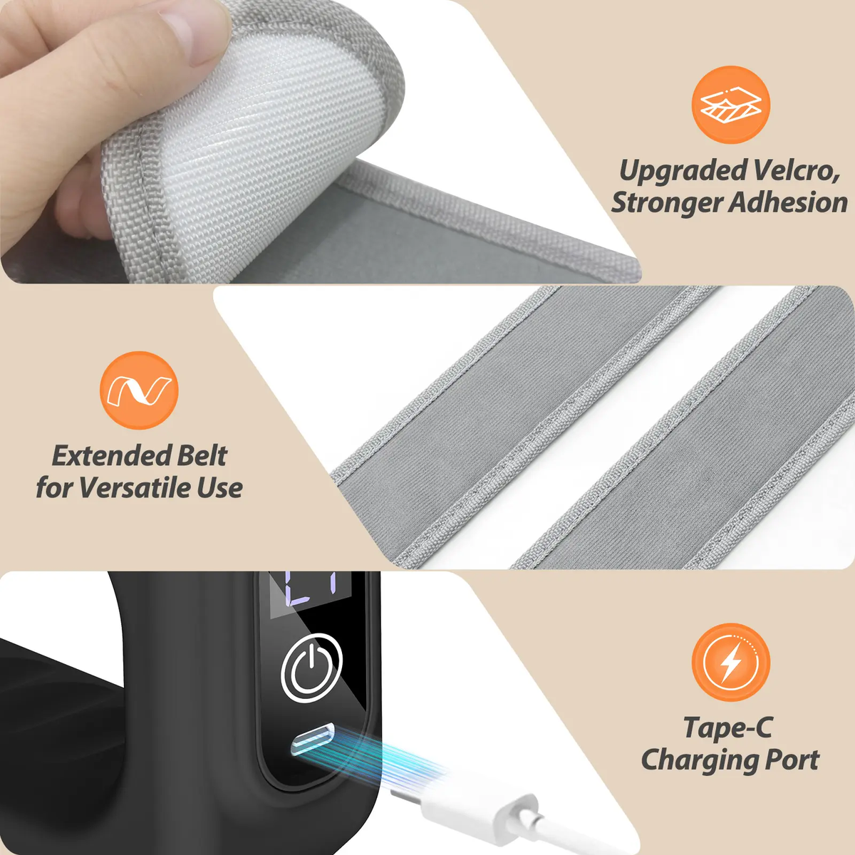 ADDWIN 2026 New Fascia Ring R10 Mini Muscle Recovery Fascia Device Upgraded Adjustable Strap Fits up to 55In Waist, Cordless Rechargeable, Designed for Waist & Back Muscle Recovery Portable Massager Parents Gift Summervibes