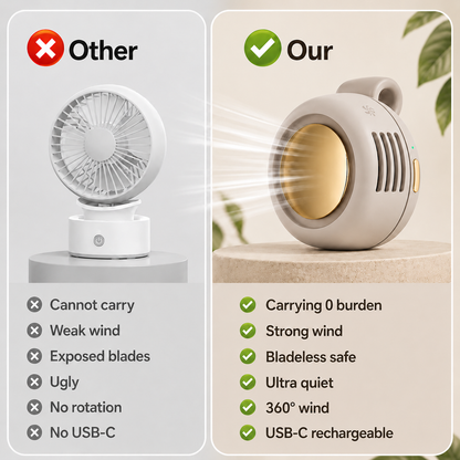 Portable Waist Clip USB Fan Mini Quiet Buckle Clamp Cooling Fan for Outdoor Work Hiking Travel Home Personal Cooling Use Set Kit