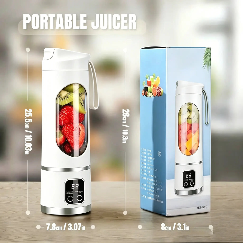 Unleash Your Inner Chef with the Ultimate Portable 15.22 Oz USB Rechargeable Blender - Perfect for Smoothies & Juices with LED Display!