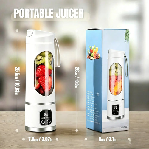 Unleash Your Inner Chef with the Ultimate Portable 15.22 Oz USB Rechargeable Blender - Perfect for Smoothies & Juices with LED Display!