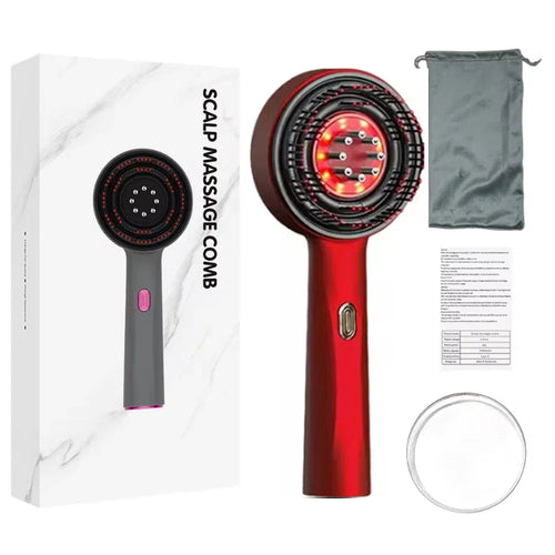 Red Light Scalp Massage Brush & Essential Oil Hair Care Comb