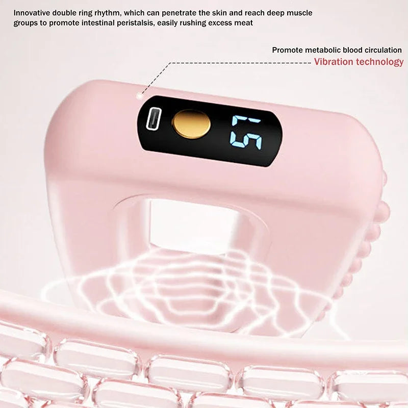 Electric Fascia Ring Massager Full Body Slimming Deep Tissue Vibration Massage with Belt Adjustable for Fat Burning&Shaping