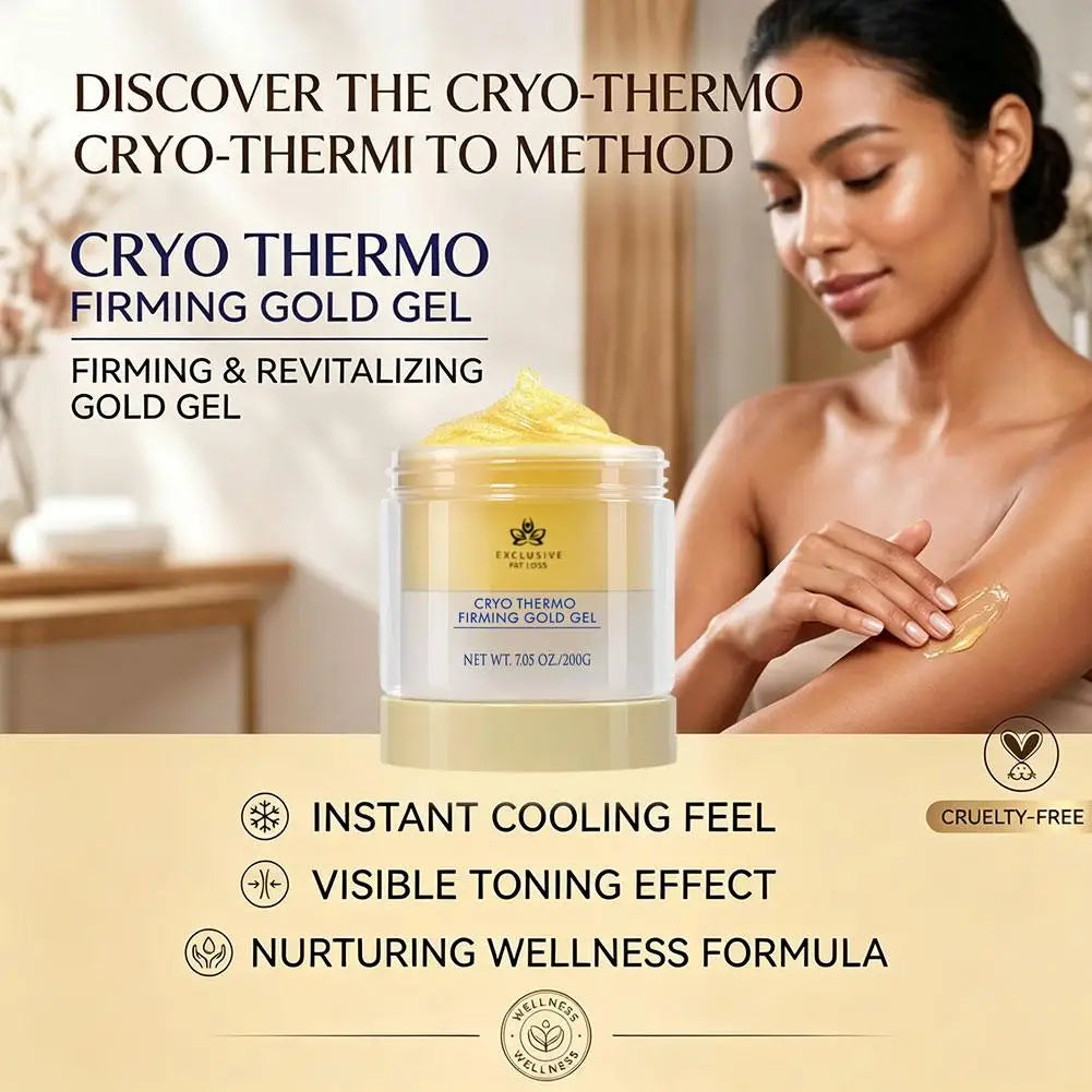 Cryo Thermo Firming Gold Gel, anti Cellulite Body Firming Cream for Saggy Skin Boost Skin Elasticity Lifting Tightening Sculpt