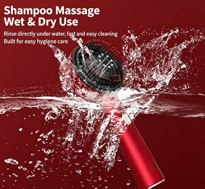 Red Light Scalp Massage Brush & Essential Oil Hair Care Comb