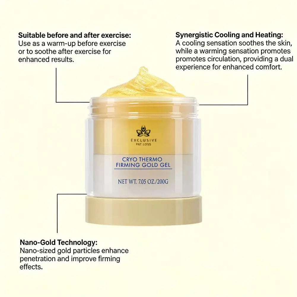 Cryo Thermo Firming Gold Gel, anti Cellulite Body Firming Cream for Saggy Skin Boost Skin Elasticity Lifting Tightening Sculpt
