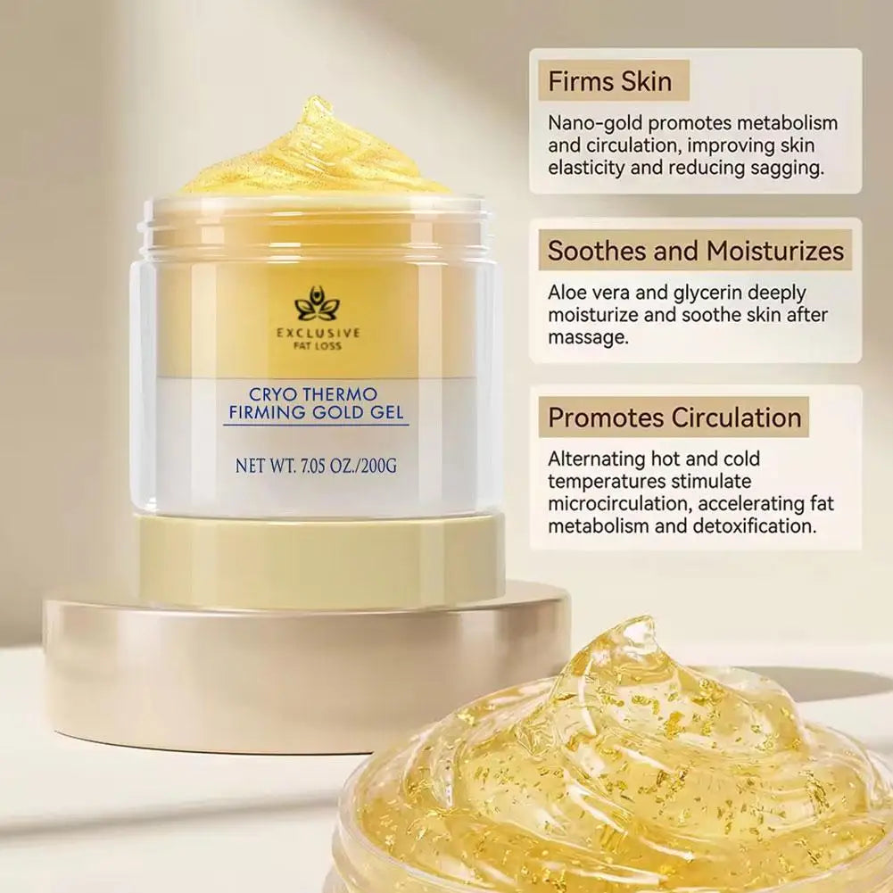 Cryo Thermo Firming Gold Gel, anti Cellulite Body Firming Cream for Saggy Skin Boost Skin Elasticity Lifting Tightening Sculpt