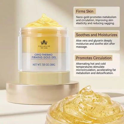Cryo Thermo Firming Gold Gel, anti Cellulite Body Firming Cream for Saggy Skin Boost Skin Elasticity Lifting Tightening Sculpt