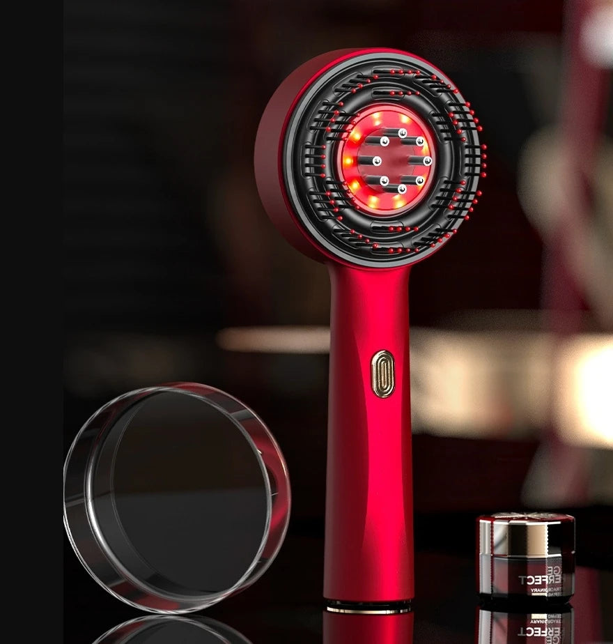 Red Light Scalp Massage Brush & Essential Oil Hair Care Comb
